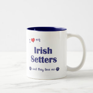 Tasse 2 Couleurs J'aime mes poseurs irlandais (les chiens