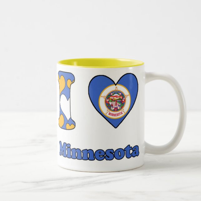 Tasse 2 Couleurs J'aime Minnesota (Droit)
