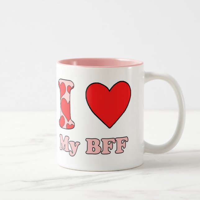 Tasse 2 Couleurs J'aime mon BFF (Droit)