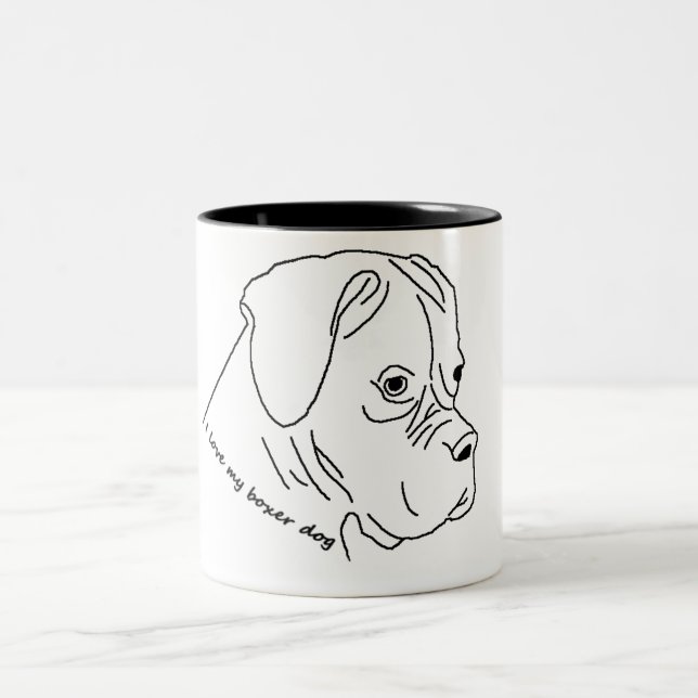 Tasse 2 Couleurs j'aime mon boxeur (Centre)