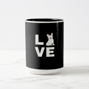 Tasse 2 Couleurs j'aime mon cadeau amoureux des chiens français fra