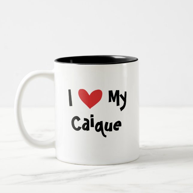 Tasse 2 Couleurs J'aime mon Caïque / Inséparable / Pionus / Perroqu (Gauche)