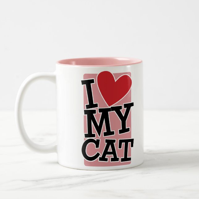 Tasse 2 Couleurs J'aime mon chat (Gauche)