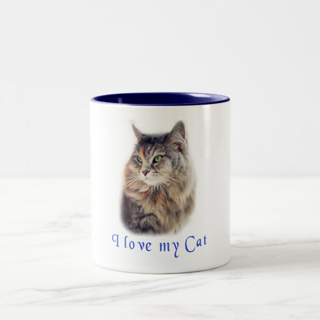 Tasse 2 Couleurs J'aime mon chat (Centre)