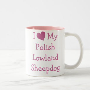 Tasse 2 Couleurs J'Aime Mon Chien De Pays Bas Polonais