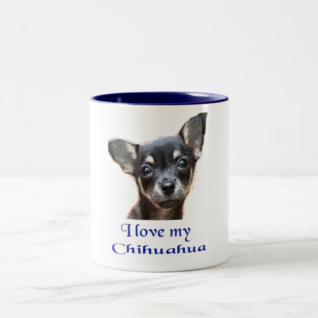 Tasse 2 Couleurs J'aime mon Chihuahua (Centre)
