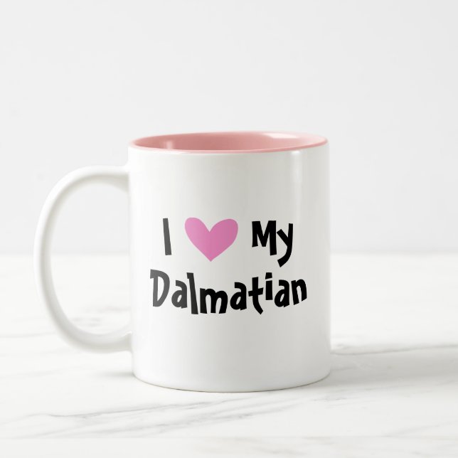 Tasse 2 Couleurs J'aime mon dalmatien (Gauche)