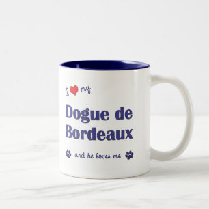 Tasse 2 Couleurs J'aime mon Dogue de Bordeaux (le chien masculin)