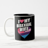 J'aime mon épouse bisexuelle Fierté Bi Drapeau Bis