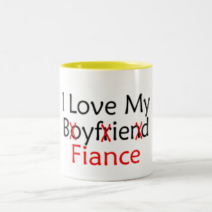 Tasse 2 Couleurs J'aime mon fiancé d'ami