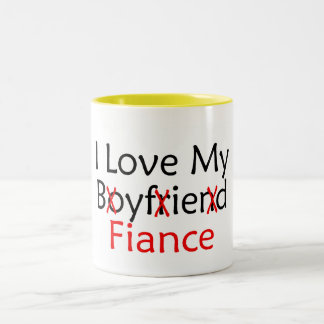 Tasse 2 Couleurs J'aime mon fiancé d'ami