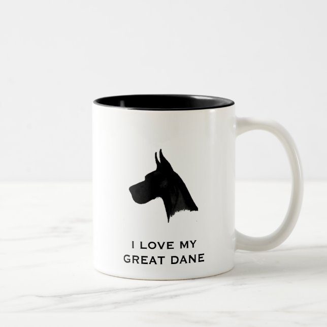 TASSE 2 COULEURS J'AIME MON GREAT DANE (Droit)