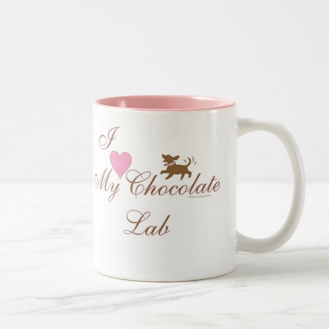 Tasse 2 Couleurs J'aime mon laboratoire de chocolat ! (Droit)