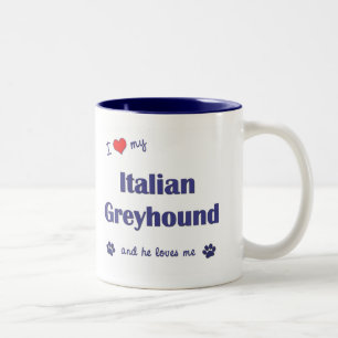 Tasse 2 Couleurs J'aime mon lévrier italien (le chien masculin)