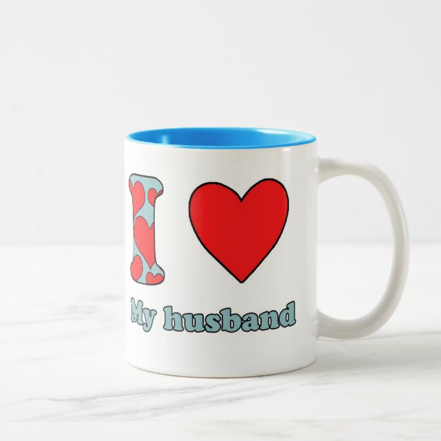 Tasse 2 Couleurs J'aime mon mari (Droit)