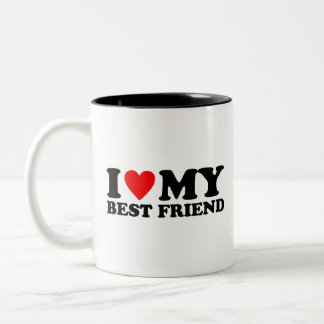 Tasse 2 Couleurs J'aime mon meilleur ami - J'adore mon meilleur ami