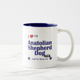 Tasse 2 Couleurs J'aime mon mélange anatolien de chien de berger