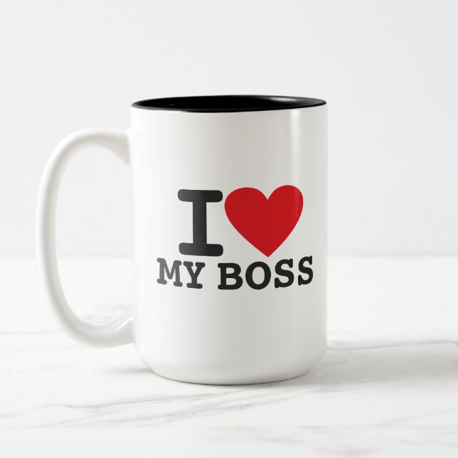 Tasse 2 Couleurs J'aime mon patron (Gauche)