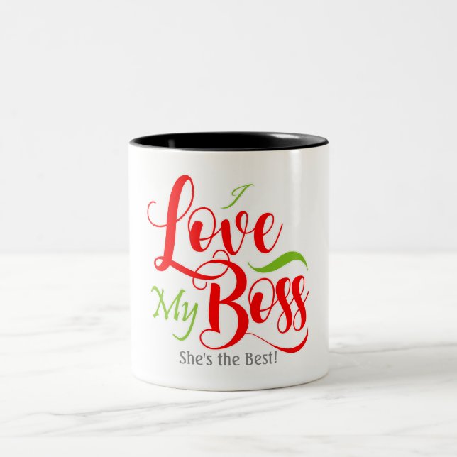 Tasse 2 Couleurs J'aime mon patron (Centre)