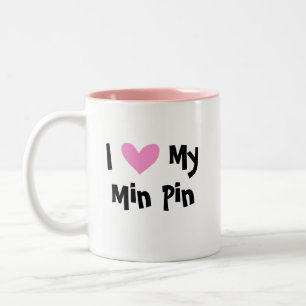 Tasse 2 Couleurs J'aime mon Pinscher miniature/Manchester Terrier