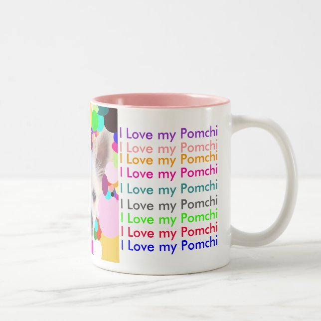 Tasse 2 Couleurs J'aime mon Pomchi (Droit)