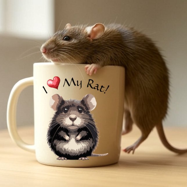 Tasse 2 Couleurs J'Aime Mon Rat ! (Créateur téléchargé)
