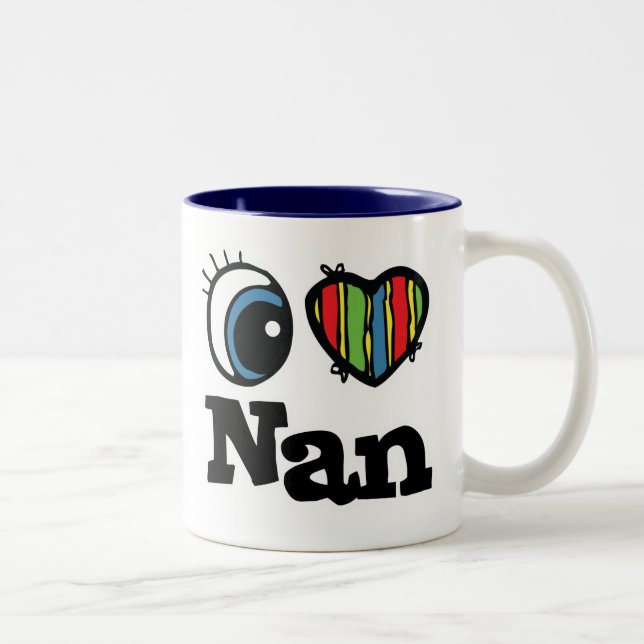Tasse 2 Couleurs J'aime Nan (Droit)