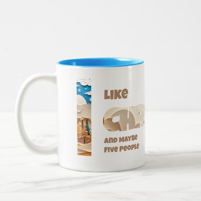 Tasse 2 Couleurs J'aime Noël et Peut-être (Gauche)