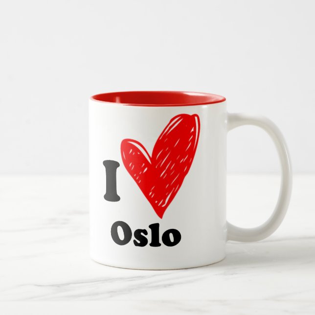 Tasse 2 Couleurs J'aime Oslo (Droit)