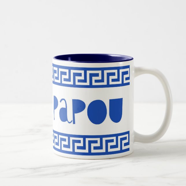 TASSE 2 COULEURS J'AIME PAPOU GREEK KEY (Droit)