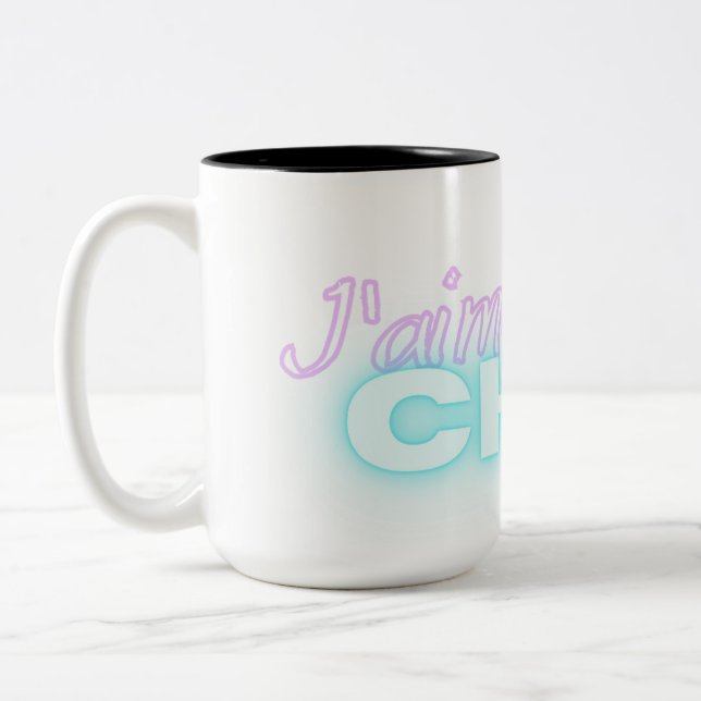 Tasse 2 Couleurs J'aime pas conversation Cat d'expression française (Gauche)