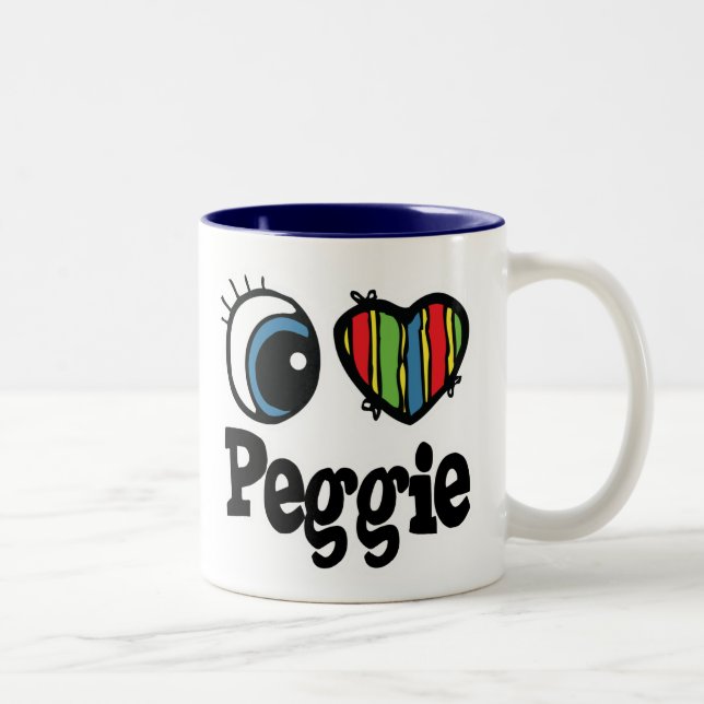 Tasse 2 Couleurs J'aime Peggie (Droit)