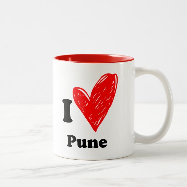 Tasse 2 Couleurs J'aime Pune (Droit)
