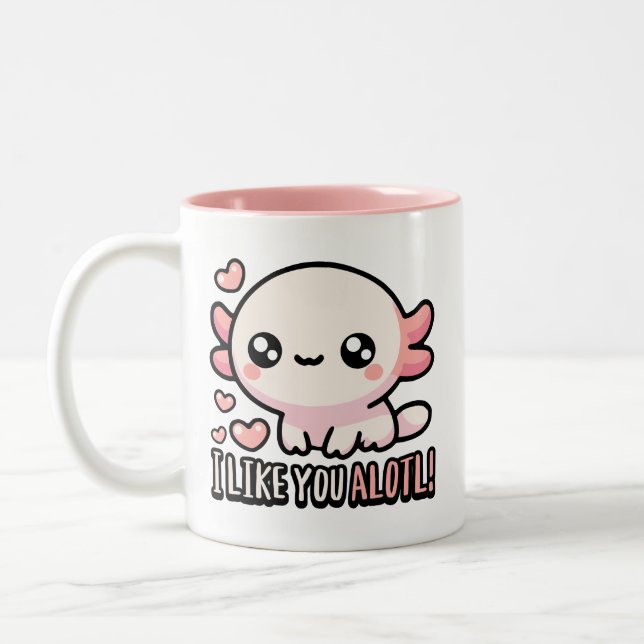 Tasse 2 Couleurs J'Aime Que Vous Aimez ! Cute Axolotl Love Pun (Gauche)