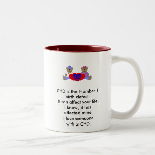 Tasse 2 Couleurs J'aime quelqu'un avec un CHD