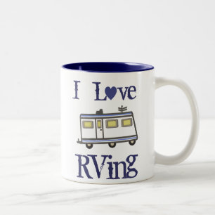 Tasse 2 Couleurs J'aime RVing/tasse de voyage amour de campeur