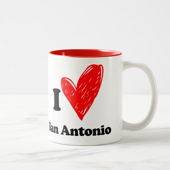 Tasse 2 Couleurs J'aime San Antonio (Droit)