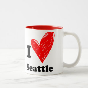 Tasse 2 Couleurs J'aime Seattle