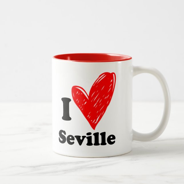 Tasse 2 Couleurs J'aime Séville (Droit)