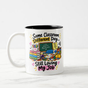 Tasse 2 Couleurs J'aime toujours mon métier Professeur salle de cla