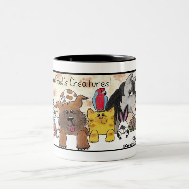 Tasse 2 Couleurs J'aime toutes les créatures de Dieu ! (Centre)