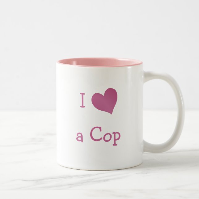 Tasse 2 Couleurs J'aime un flic (Droit)