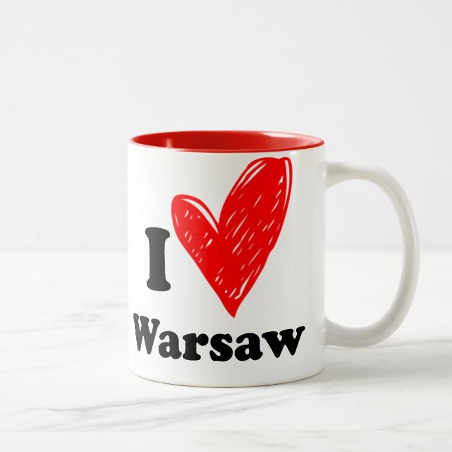Tasse 2 Couleurs J'aime Varsovie (Droit)