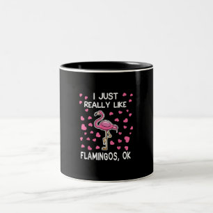 Tasse 2 Couleurs J'Aime Vraiment Les Flamants roses, Ok Flamant ros