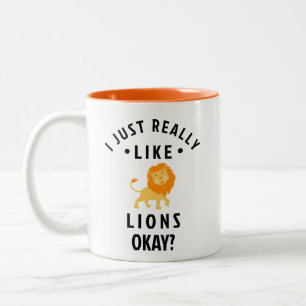Tasse 2 Couleurs J'Aime Vraiment Les Lions D'Accord ? // Animaux am