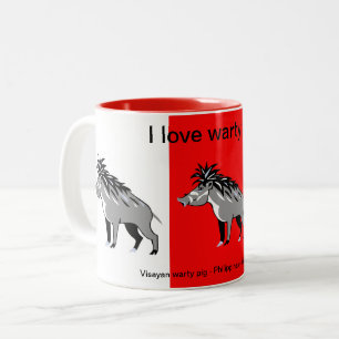 Tasse 2 Couleurs J'aime Warty PIGS- Warthog - Faune -