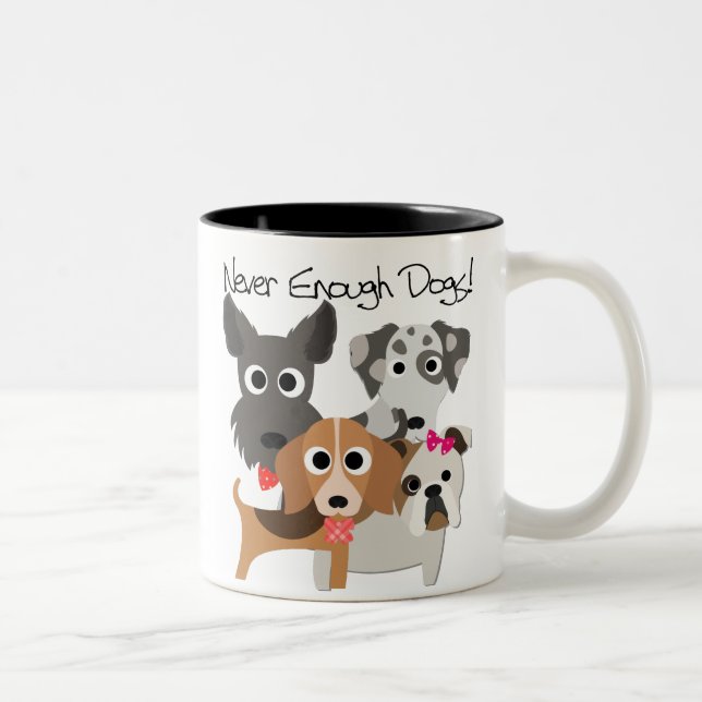 Tasse 2 Couleurs Jamais Assez De Chiens (Droit)
