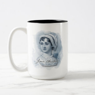 Tasse 2 Couleurs Jane Austen Portrait et signature
