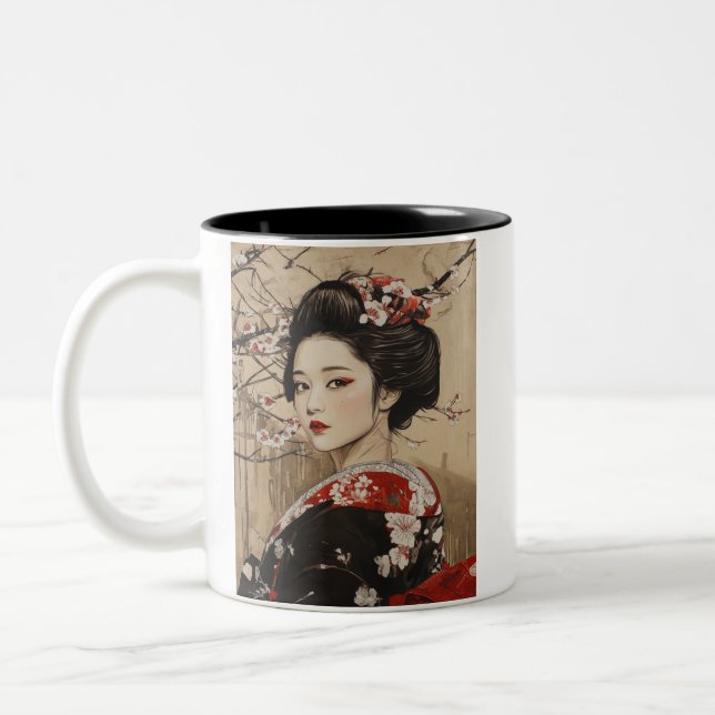 Tasse 2 Couleurs Japanese painting style GEISYA MAG06 (Gauche)