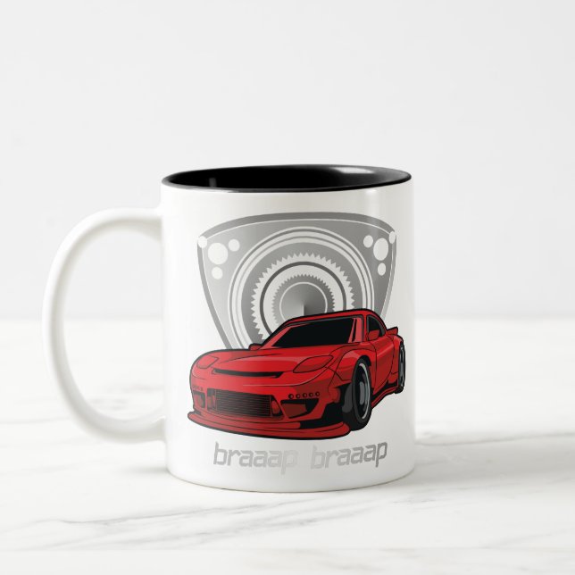 Tasse 2 Couleurs Japon Rotary Mazda RX7 BRAAP (Gauche)